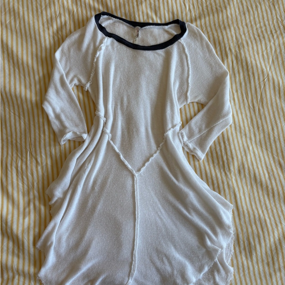Free People Intimately Long-Sleeve Casual Tunic with Navy Trim